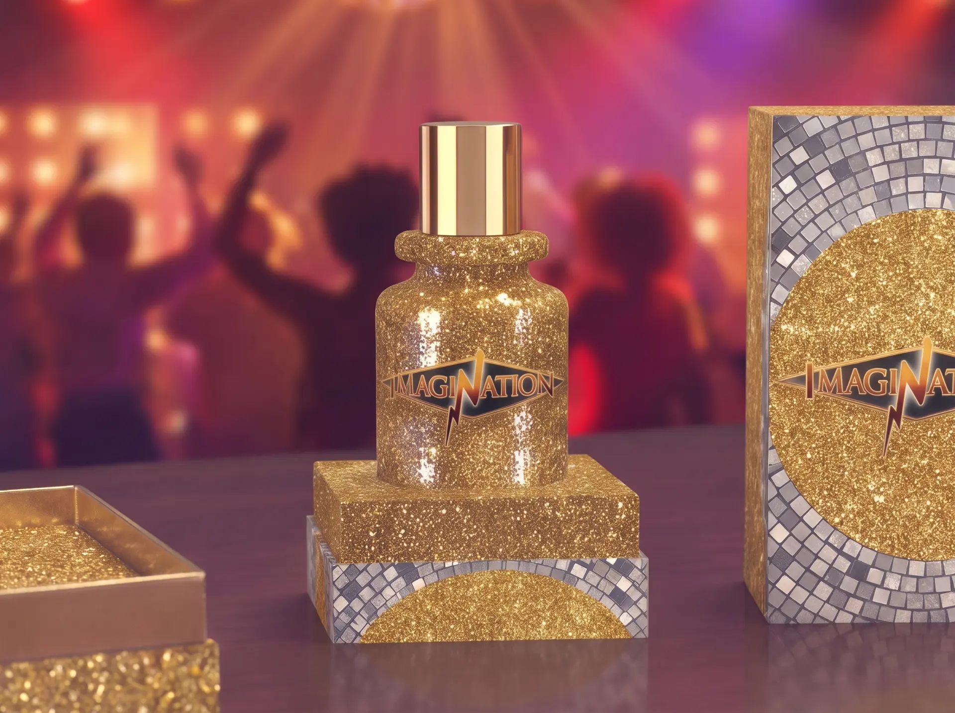 A celebrity-branded StarBox with its prestige fragrance flacon